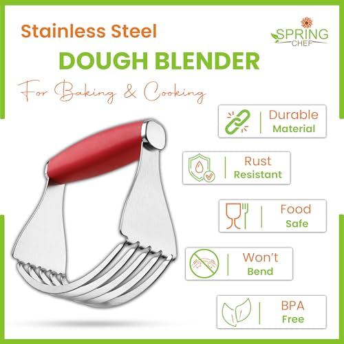 Spring Chef XL Pastry Blender, Durable Dough Blender For Baking - Red - color: Red, size: XL | Modern