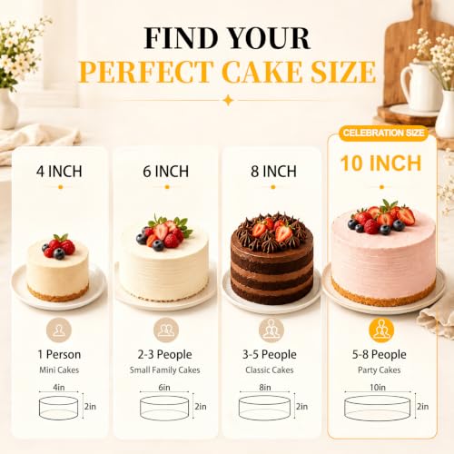 Vinino 10 Inch Cake Pans, 2 Pack Silicone Pans with Steel Frame - size: 10 Inch – Large