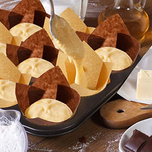 Potchen 800 Pcs Tulip Cupcake Muffin Liners,Solid,Classic Style - color: Solid, style: Classic Style