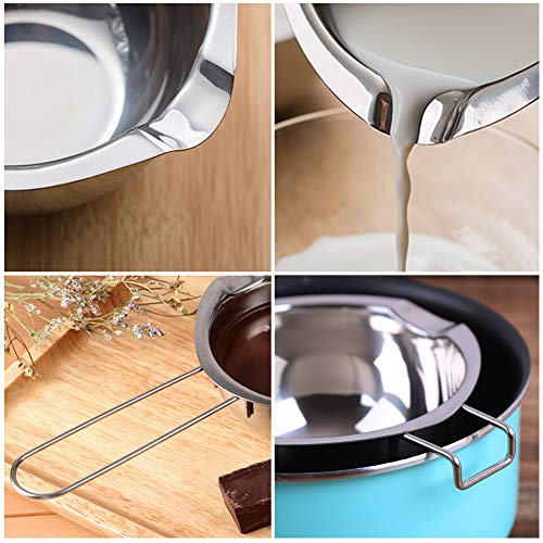 Double Boiler Stainless Steel Pot for Melting Chocolate, Candy and Candle Making (18/8 Steel, 2 Cup Capacity, 480ML) - size: 480ML