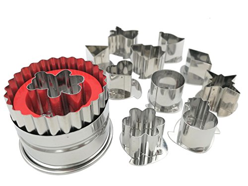 Christmas Round Linzer Cookie Cutter Set 11PC Stainless Steel