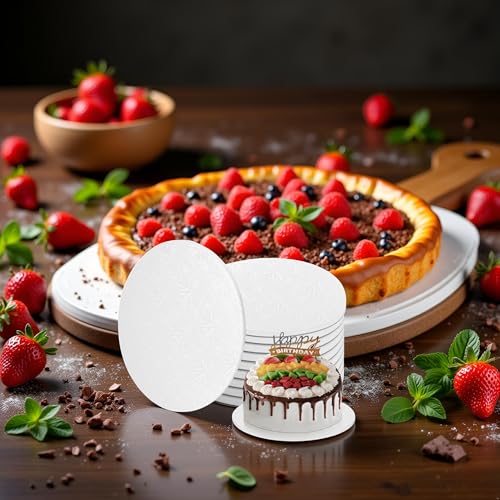 14 Inch Round Cake Boards, 10PACK White Cake Drums, Sturdy Cake Cardboard Bases para Pasteles for Pastry Baking, Wedding,Party, Fathers Day Pizza Desserts 1/4 Inch Thick - size: 14"
