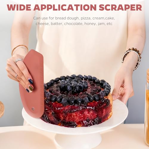 Silicone Bowl Scraper & Plastic Dough Scraper for Bread Dough, Kitchen Use - color: Red