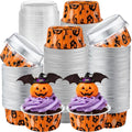 200 Set 5 oz Foil Baking Cup with Lid, Halloween, Orange