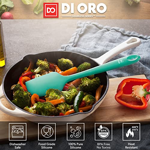 DI ORO Large Silicone Spatula - 600F Heat Resistant, Mint - color: Mint
