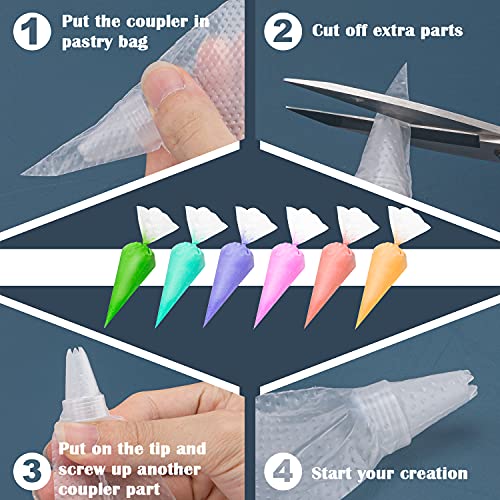 100pcs Thick Disposable Icing Piping Bags, Professional Pastry Bags 12inch, Heavy Duty Anti Burst Cake Tipless Piping Bags for Chocolate Royal Cupcake Cream Frosting Cookie Decorating Baking Supplies - size: 12 Inch