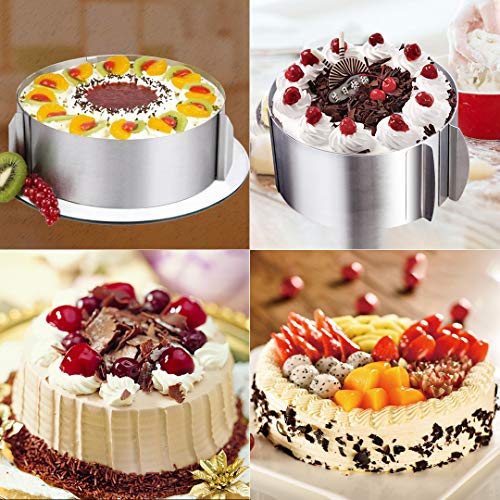 Adjustable Stainless Steel Cake Ring 2 Pack- 6 to 12 Inch
