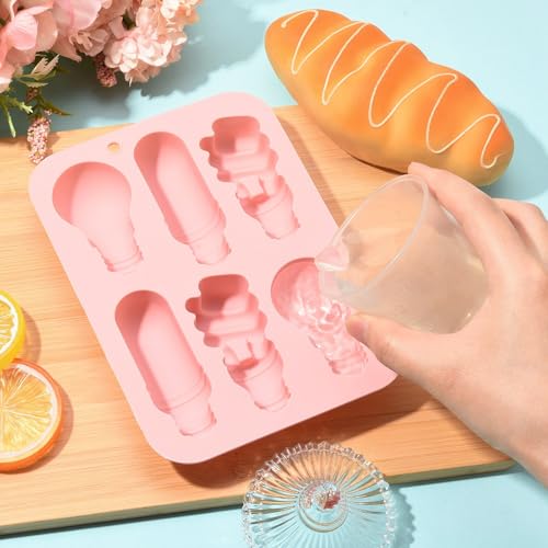 Airssory 2 Pcs Light Bulb Silicone Mold Pink 17.2x12.1x2.2cm Flexible Baking Candy Chocolate Molds for Soap Resin Candle DIY Craft - color: Light Bulb Silicone Molds