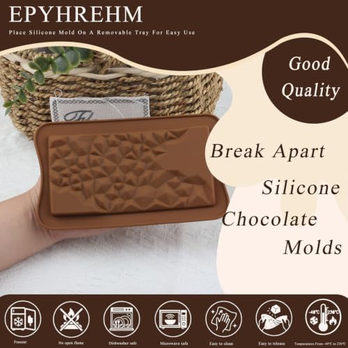 Break Apart Silicone Chocolate Molds Fragment Candy Mold For Chocolate Bar Candy Energy Bar