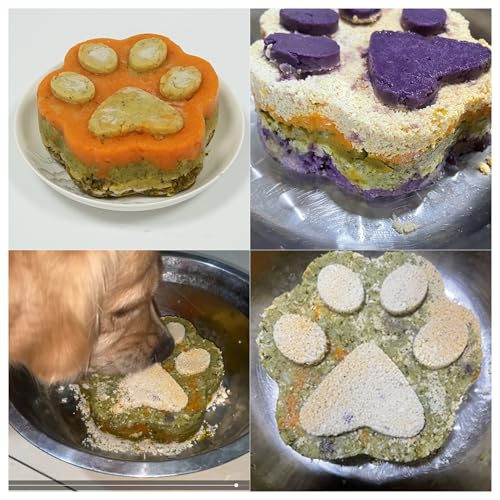 6Inch Dog Birthday Cake Mold, 1Pack Paw Shaped Silicone Pan Extra Large, Silicone Dog Treat Mold for Homemade Birthday Cake - color: 6Inch Dog Cake Mold