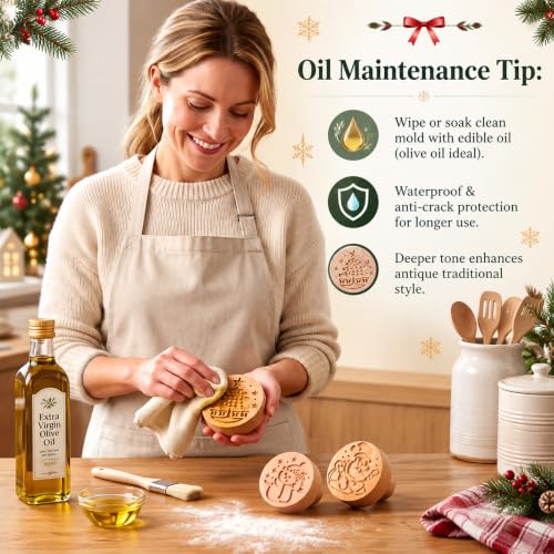 3 Set Classic Christmas Cookie Stamps, 2.5" Springerle Molds - style: Classic Christmas