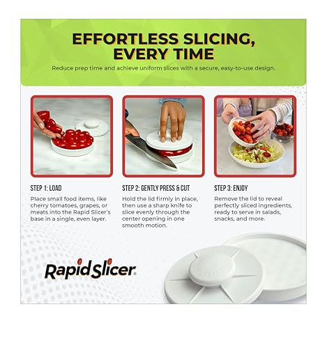 Bagel Slicer & Multi-Use Food Cutter | Ideal for Tomatoes, Strawberries, Grapes, Meat, Chicken, Eggs, & Vegetables with Non-Slip Holder for Stable, Easy Slicing - Dishwasher Safe - White