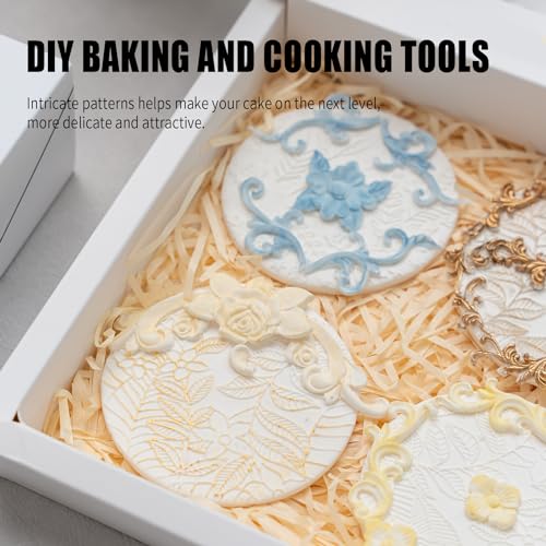 KALAIEN Cookie Stamps,Fondant Impression Mat Set of 3 Style 1 - color: Style 1