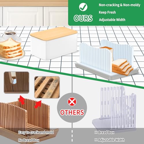 CAWIU Bread Slicer for Homemade with Box, Foldable Bread Slicing Guide - style: Bread Slicer with box