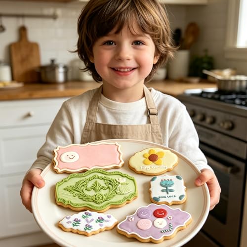 8 Pieces Plaques and Frames Cookie Cutters Set, Stainless Steel - color: frame-8p