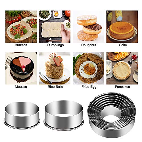 12 Pieces Biscuit Cookie Cutter Set With Tin Box Biscuit Plain Edge Round Cutters Metal Ring Baking Molds, Stainless Steel Cookie Dough Biscuit Muffins Cutters in Graduated Sizes - size: 12 Sizes With Tin Box