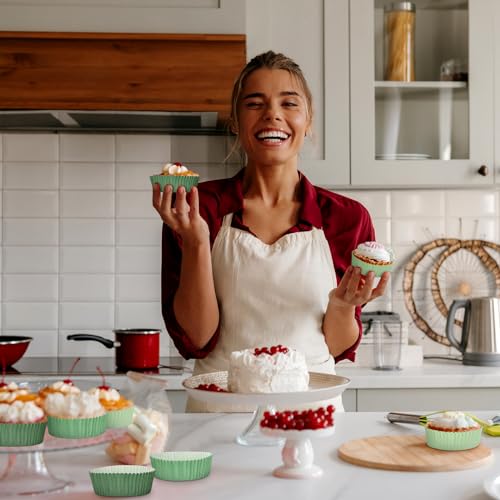 Uiifan 150 Pcs Paper Baking Cups Muffin Liners Microwave Safe,Green - color: Green