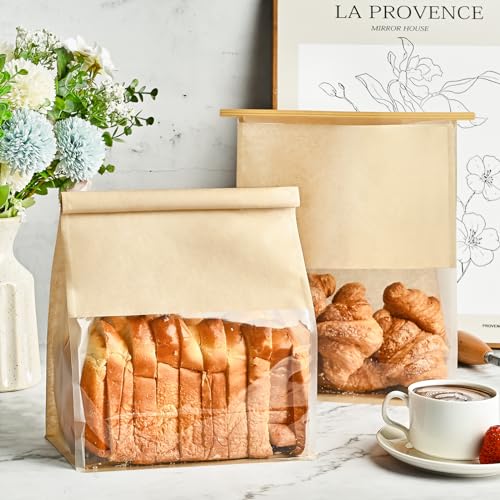 Ohuimrt Paper Bread Bags for Homemade Breads, 50 PCS, 11" x 8.7" x 4.3" - size: 11 x 8.7 x 4.3 inch