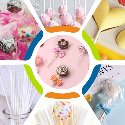 150 Count 4 INCH White Paper Lollipop Sticks,Cake Pop Sticks,Sucker Sticks for Cookies,Rainbow Candy,Chocolate,Cake Topper(Dia 3.5mm) - size: 4 Inch (Pack of 150)