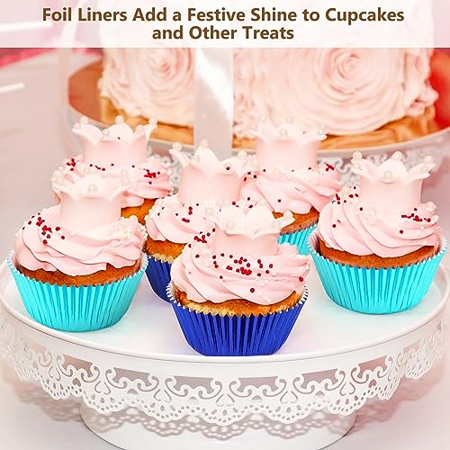 Gifbera Standard Navy Blue Foil Cupcake Liners Paper Baking Cups 200-Count - color: Navy Blue
