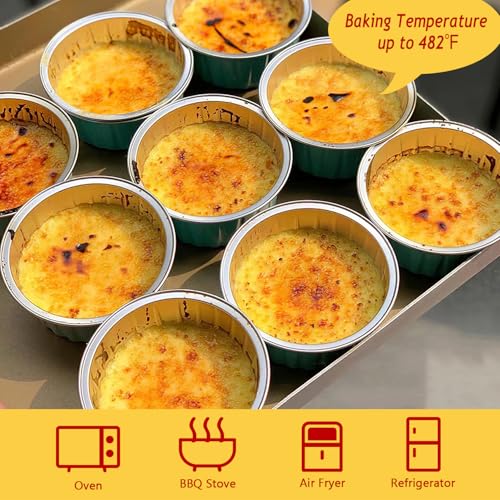 Free-Air 5oz Cupcake Tins with Dome Lids, Dot Cake Cups Mini Cake Pans - color: Red