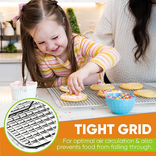 Spring Chef 11.5" x 16.5" Stainless Steel Cooling Rack for Baking, Set of 2 - size: 11.5"x16.5", style: 2 Pack
