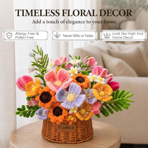 OcePor 2500Pcs Pipe Cleaner Flower Kit,44 Colors Pastel Pipe Cleaners Bulk - color: 44 Colors