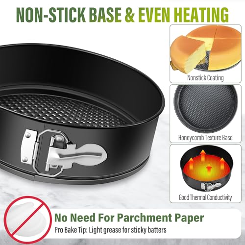 Vakoo Springform Pan Set, Removable Bottom for Easy Release, 4/7/9/10 Inch - size: 4+7+9+10 Inch