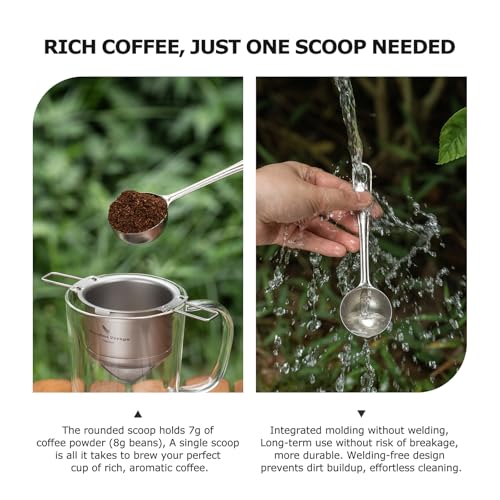 iBasingo Titanium Coffee Scoop 1 Tbsp/15ml Measuring Spoon, Silver Ti1127T - color: Crystalline silver 15ml