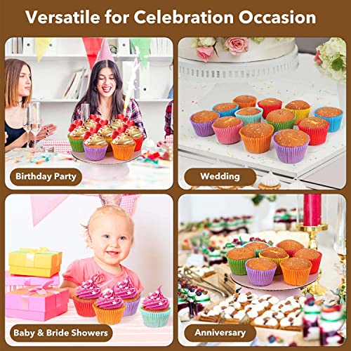 Bright Rainbow Jumbo Cupcake Liners Large Colorful Baking Cups - size: Jumbo Size