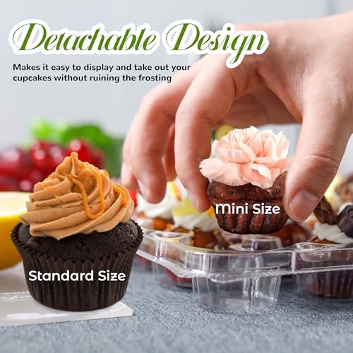 NPLUX Mini Cupcake Containers 20 Pack 24-Count for 480 Treats Stackable