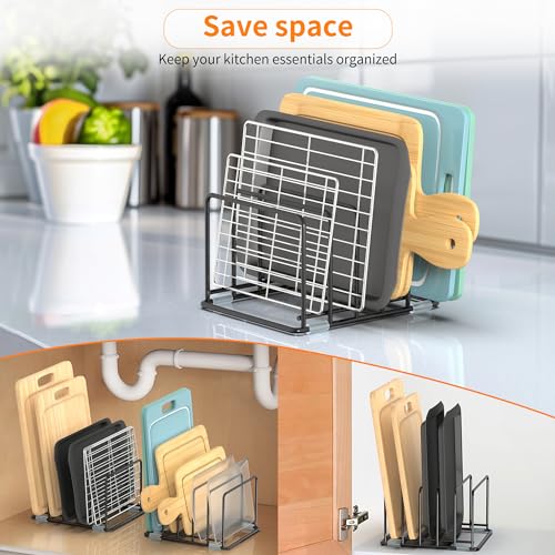 Cutting Board Organizer, Kitchen Cabinet Organizer - style: 2PC(Medium)