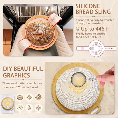 PeacePeo Sourdough Starter Kit 27Pcs with Round and Oval Banneton Basket - size: Bread Proofing Basket-27 Pcs