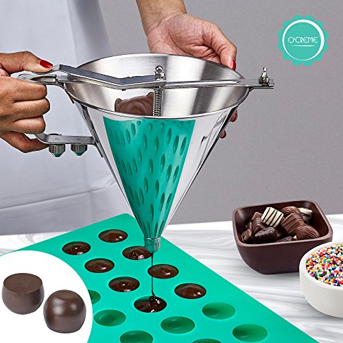 O'crème Round Silicone Truffle Mold for Chocolate Candy Ganache - size: 40mm Diameter x 35mm High