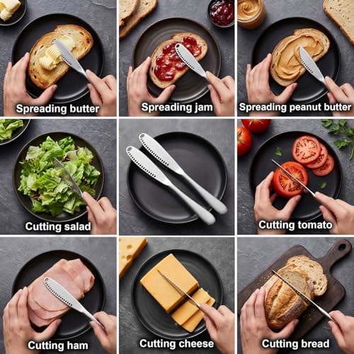 (2 Pcs 3-in-1 Butter Spreader Knife - Stainless Steel Butter Knife