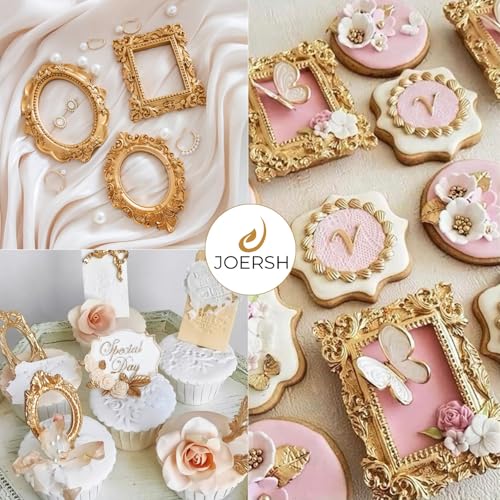 JOERSH Baroque Frame Silicone Fondant Mold, 4Pcs - style: Frames & Corners