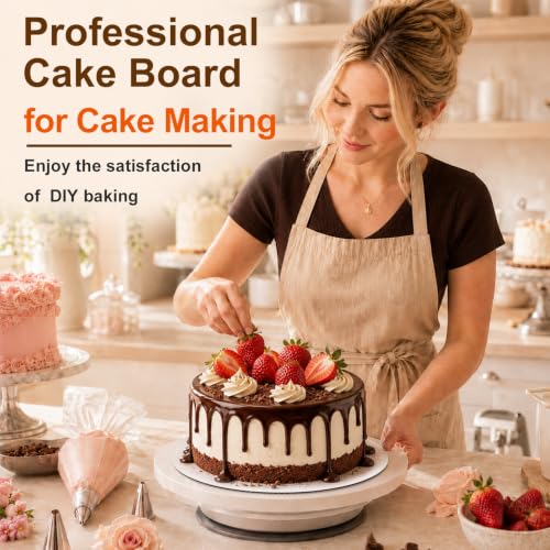 Cyrico Cake Boards 10 Inch Round, 46 Pack Food-Graded Cardboard Cake Rounds