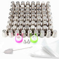 65 Pieces Stainless Steel Different Large Russian Flower Piping Tips Kit - color: SILVER MRF0007
