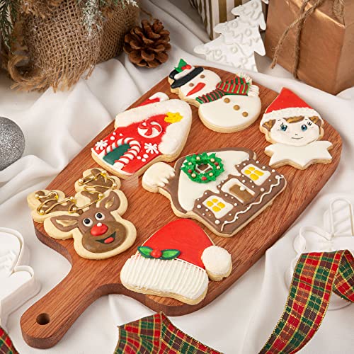 Christmas Hat Cookie Cutter and Embosser Set Detail 4" Baking Mold - color: Christmas Hat, size: 4"