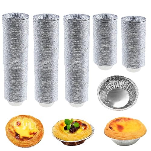 Aluminum Foil Pie Trays, Mini Pie Pans, Disposable Baking Tart Molds, Aluminum Foil Pie Pan for Baking Tart Eggs, Quiche Pie, Caramel Pudding Pie (400 PCS) - style: 400 PCS Pie Pans