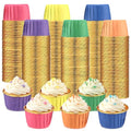 Geiserailie 100 Pcs Rainbow Foil Cupcake Liners, Baking Cups - color: Rainbow, style: Classic