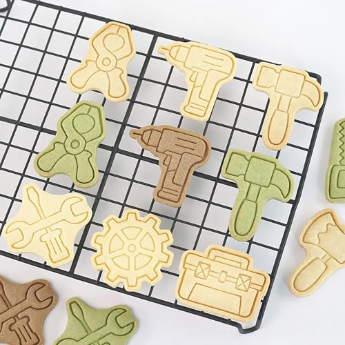 8Pcs Construction Tools Cookie Cutter Plastic Hardware Shaped Baking Molds