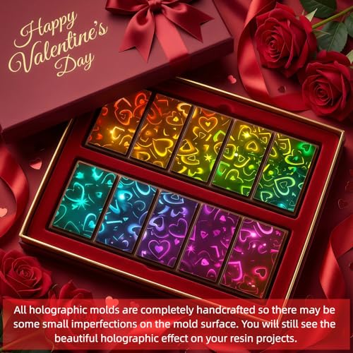 Christmas Heart Candy Molds Holographic Chocolate Mold Silicone - color: Heart, style: Rectangle