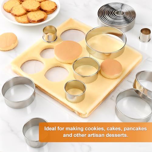 12-Piece Round Cookie Cutter Set - size: 12PCS Round Silver