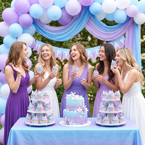 200PCS Gradient Cupcake Liners Blue Pink Ombre Paper Baking Cups Mermaid Themed Muffin Cupcake Wrappers for Bridal Shower Wedding Baby Shower Gender Reveal Birthday Party Cake Decor - style: 200 Counts