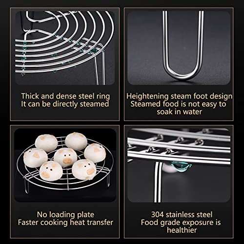 2Pcs Steam Rack, Heavy Duty Steaming Rack Stand, Stainless Steel Round Steamer Cooling Rack Trivet, Pot Steamer Insert Food Stand, Steaming Cookware Accessories(Size:19.5cm/7.68in) - size: 19.5cm/7.68in,2Pcs