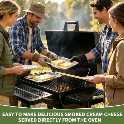 Cream Cheese Smoker Tray, Stainless Steel Baking Sheet, Ultra Thick Material, Sturdy for Repeated Use, Won't Break, Rounded Corners, Smooth Surface, Easy to Clean, Great for Backyard BBQ