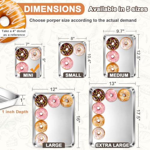 9.4"x7" Baking Sheet Pan(2Pcs), Joyfair Stainless Steel Toaster Oven Tray - size: 9.4"x7"