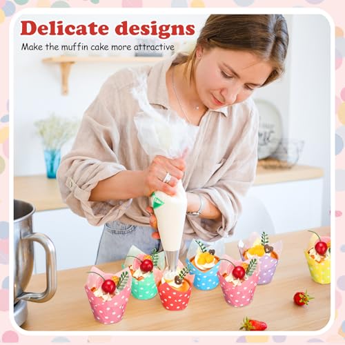 600 Pcs Tulip Cupcake Liner, Green, Red, Pink, Purple, Yellow, Blue