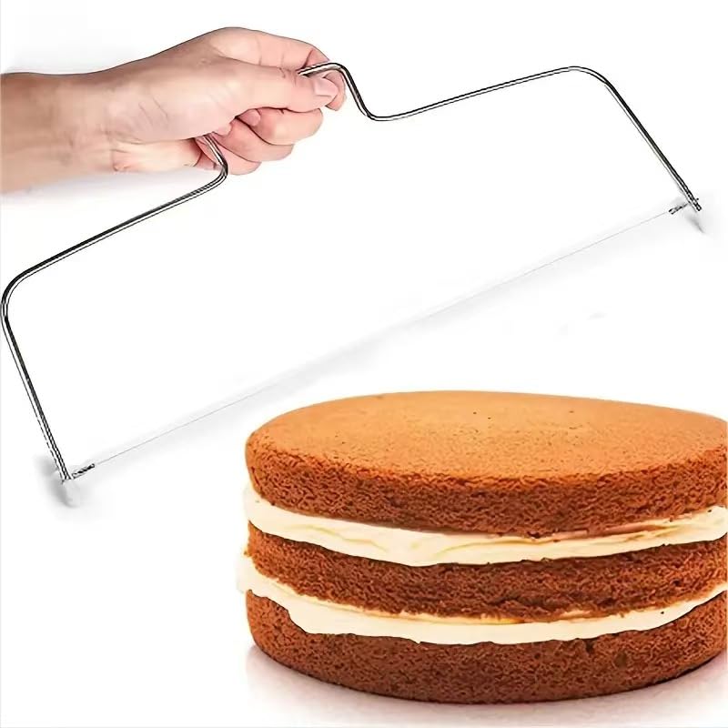 KitchenTools 304Stainless Steel Cake Leveler, 17”Adjustable Cake Layer Slicer, Cuting Banana and egg slicer, butter and cheese cutterting, Metal Wire CutingTool for Baking, 17"x6.5"